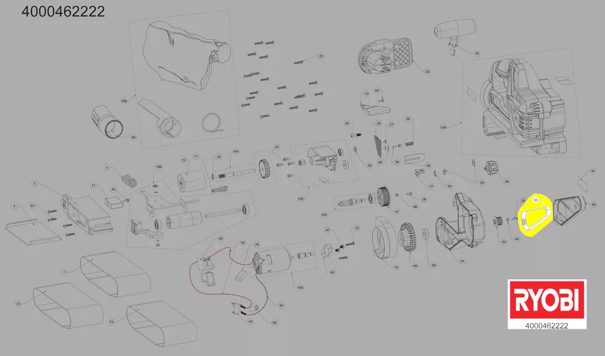 Courroie réf. 5131041155 ponceuse Ryobi